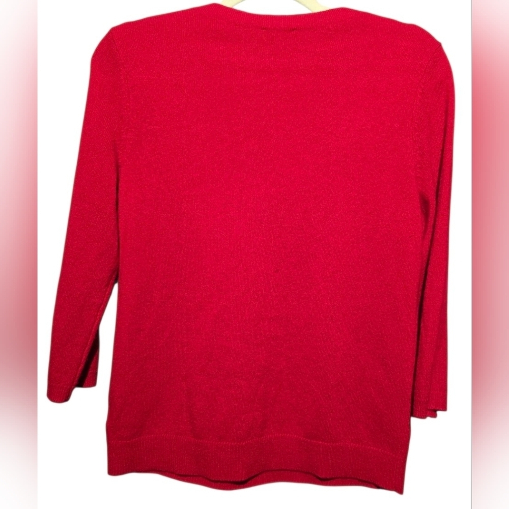 Talbots Pure Cashmere Size Medium EUC Red Sweater PTP 20 Length 23 Medium P - Picture 3 of 4